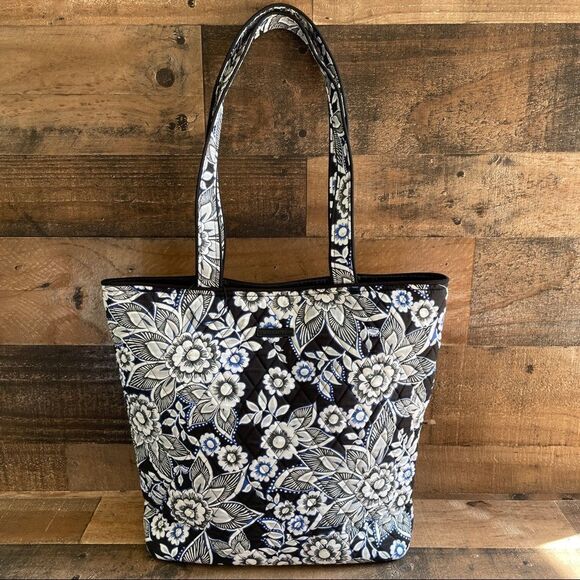 Vera Bradley Signature Iconic Tote Bag In Snow Lotus New Without Tags - Picture 3 of 15